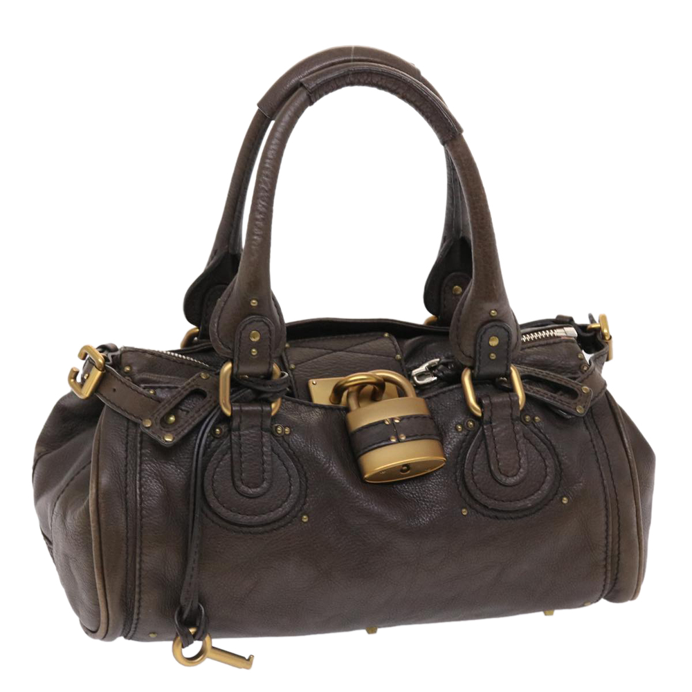 Chloe Paddington Hand Bag Leather Brown Auth bs6879